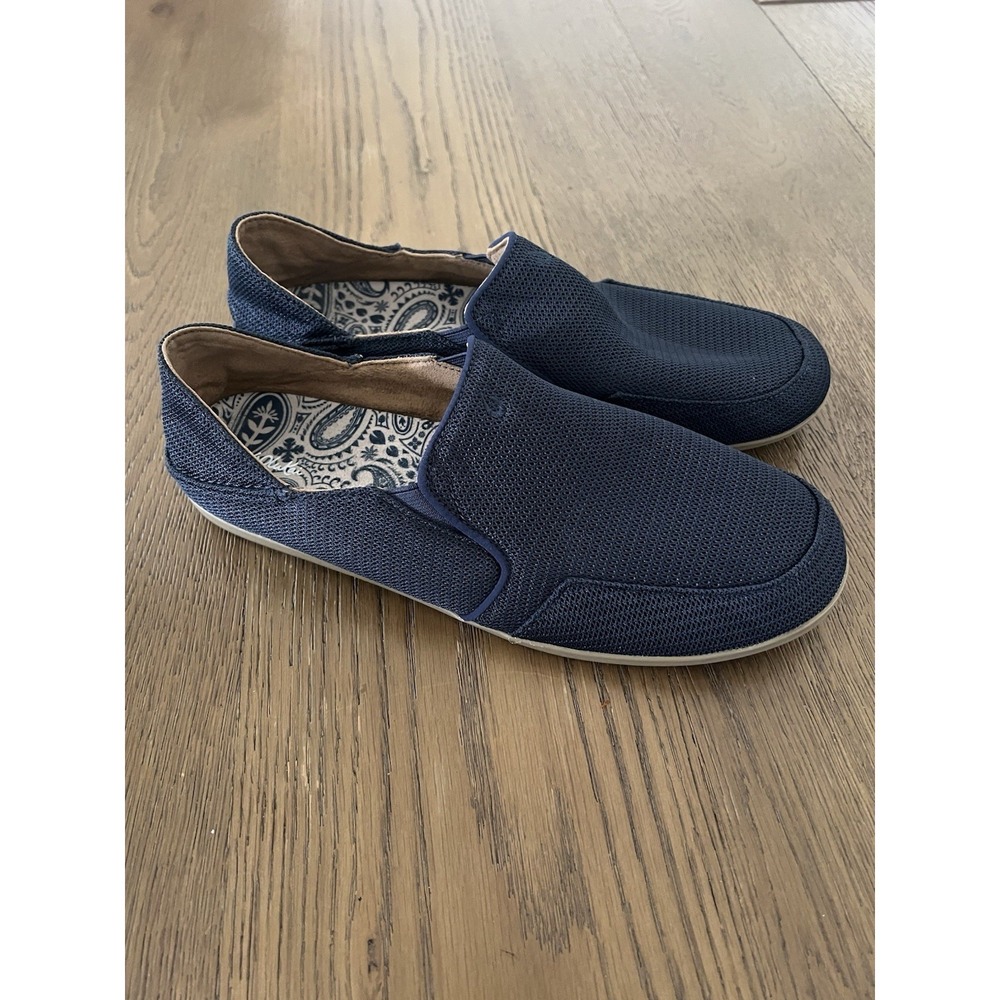 Olukai Nohea Mesh Women's Blue Slip On Shoes Causal Loafers Sneakers Size 11
